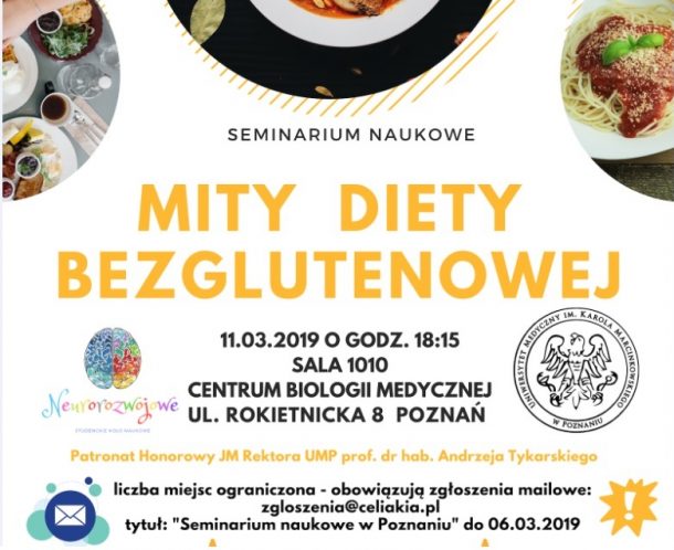 Mity diety bezglutenowej – seminarium w Poznaniu, 11 marca 2019