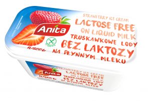 Truskawkowe lody bez laktozy 1 l/500 g - ANITA