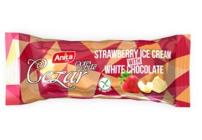 Cezar white strawberry ice cream with white chocolate 100 ml/74 g - ANITA