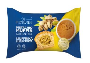 Pistacjowa muffinka z Przekreślonym Kłosem od Bezglutenu